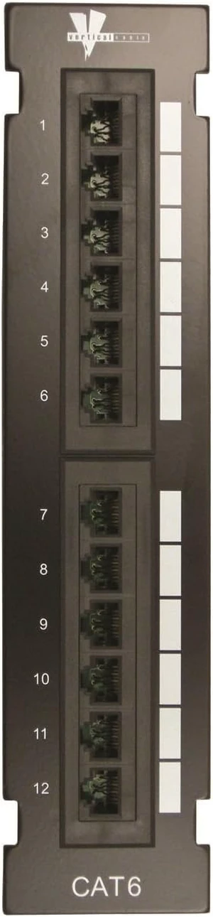 Vertical Cable Cat6 12 Port Vertical Mini Patch Panel with Mounting Bracket Vertical Cable Cat6 12 Port Vertical Mini Patch Panel with Mounting Bracket
