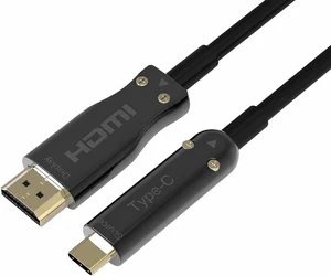 Pacroban Fiber Optic USB-C to HDMI Cable 50FT, 4K@60Hz HDR, Active Optical Type-C to HDMI Cord, Thunderbolt 3 Compatible, for Monitor, TV and Projector Pacroban Fiber Optic USB-C to HDMI Cable 50FT, 4K@60Hz HDR, Active Optical Type-C to HDMI Cord, Thunderbolt 3 Compatible, for Monitor, TV and Projector