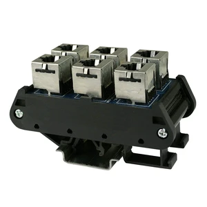 ASI 16023, Type IMRJ0845-2X3, RJ45 Patch Panel Interface Module, DIN Rail Mounted, Connects 2 Sets of 3 Cat5 Ethernet Cables through 2 Circuits ASI 16023, Type IMRJ0845-2X3, RJ45 Patch Panel Interface Module, DIN Rail Mounted, Connects 2 Sets of 3 Cat5 Ethernet Cables through 2 Circuits