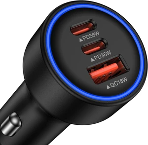 Multi 3 Ports Fast Car Charger Adapter 12V Auto Vehicle Plug USB C & USB A Multi 3 Ports Fast Car Charger Adapter 12V Auto Vehicle Plug USB C & USB A