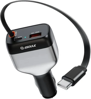 81W Retractable Car Charger 45W USB-C Cable 3-Port Fast Charger 81W Retractable Car Charger 45W USB-C Cable 3-Port Fast Charger