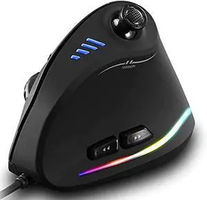 Zeerkeer Ergonomic Vertical Mouse, RGB Wired Vertical Gaming Mouse with Joystick, 10000 Max DPI and 11 Programmable Buttons for Gamers, Computer (Wired) Zeerkeer Ergonomic Vertical Mouse, RGB Wired Vertical Gaming Mouse with Joystick, 10000 Max DPI and 11 Programmable Buttons for Gamers, Computer (Wired)