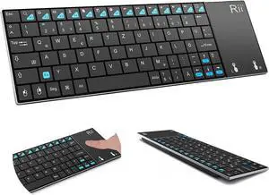 Rii (Newest Version) K12+ Mini Wireless Keyboard with Touchpad Mouse, Stainless Steel Portable Wireless Keyboard with USB Receiver for MacBook/iPad/Tablet/PC/Laptop/Smart TV/Raspberry Pi - Black Rii (Newest Version) K12+ Mini Wireless Keyboard with Touchpad Mouse, Stainless Steel Portable Wireless Keyboard with USB Receiver for MacBook/iPad/Tablet/PC/Laptop/Smart TV/Raspberry Pi - Black
