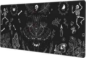 Moth Gaming Mouse Pad XL Halloween Elements Large Extended Non Slip Rubber Base Desk Mat Stitched Edge Keyboard Mat 31.5x11.8 Inch Moth Gaming Mouse Pad XL Halloween Elements Large Extended Non Slip Rubber Base Desk Mat Stitched Edge Keyboard Mat 31.5x11.8 Inch