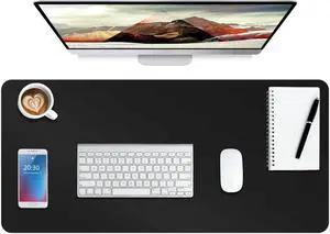 Boutilon Leather Desk Pad Protector,Non-Slip Mouse Pad,Laptop Desk Pad,Office Mouse Mat,Waterproof Leather Desk Blotter,Desk Writing Pad for Office and Home (L-Black,35"x 17") Boutilon Leather Desk Pad Protector,Non-Slip Mouse Pad,Laptop Desk Pad,Office Mouse Mat,Waterproof Leather Desk Blotter,Desk Writing Pad for Office and Home (L-Black,35"x 17")