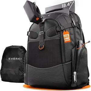 EVERKI Business 120 Laptop Backpack with Rain Cover, Black - 40L | Nylon, Polyester, Durable, Multi-Padded Pockets, Travel-Friendly, School & Work, 180° Fold-Out Design, Fits up to 18.4" EVERKI Business 120 Laptop Backpack with Rain Cover, Black - 40L | Nylon, Polyester, Durable, Multi-Padded Pockets, Travel-Friendly, School & Work, 180° Fold-Out Design, Fits up to 18.4"