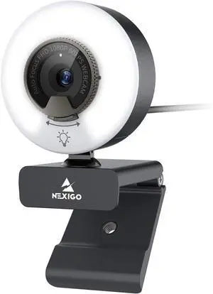 NexiGo N960E 1080P 60FPS Webcam with Light, Software Included, Fast AutoFocus, Built-in Privacy Cover, USB Web Camera, Dual Stereo Microphone, for Zoom Meeting Skype Teams Twitch NexiGo N960E 1080P 60FPS Webcam with Light, Software Included, Fast AutoFocus, Built-in Privacy Cover, USB Web Camera, Dual Stereo Microphone, for Zoom Meeting Skype Teams Twitch