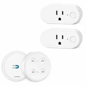 LoraTap Wireless Outlet (2 Pack) - Ergonomic Round Remote (Comfort Grip!) + Magnetic Wall Base - Stick & Grab, No Wall Damage - 15A/1875W 100ft Range - Control for Hard-to-Reach Sockets LoraTap Wireless Outlet (2 Pack) - Ergonomic Round Remote (Comfort Grip!) + Magnetic Wall Base - Stick & Grab, No Wall Damage - 15A/1875W 100ft Range - Control for Hard-to-Reach Sockets