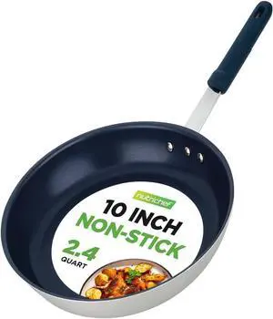 NutriChef 10 Inch Non Stick Ceramic Coated Frying Pan, Aluminum Frying Pan with Silicone Handle, Stain-Resistant, PFOA Free Compatible with Gas, Electric, Induction, and Ceramic Cooktops NutriChef 10 Inch Non Stick Ceramic Coated Frying Pan, Aluminum Frying Pan with Silicone Handle, Stain-Resistant, PFOA Free Compatible with Gas, Electric, Induction, and Ceramic Cooktops