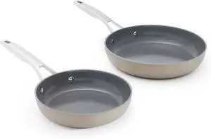 Calphalon® Premier Ceramic Nonstick 8" and 10" Frying Pan Set, Mushroom Grey Calphalon® Premier Ceramic Nonstick 8" and 10" Frying Pan Set, Mushroom Grey