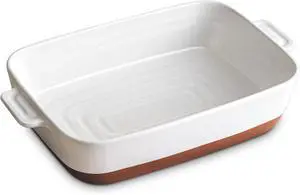 DOWAN Ceramic Casserole Dish for Oven, 9x13 Deep Lasagna Pan, Large Baking Dish with Handles, 4.3 Quarts Durable and Oven Safe Pan, for Roasting and Baking, Alabaster White DOWAN Ceramic Casserole Dish for Oven, 9x13 Deep Lasagna Pan, Large Baking Dish with Handles, 4.3 Quarts Durable and Oven Safe Pan, for Roasting and Baking, Alabaster White
