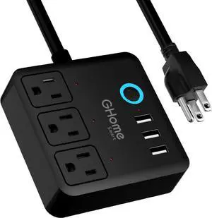 GHome Smart Power Strip with 3 WiFi Outlets & 3 USB, Alexa & Google Home Compatible, ETL Listed Surge Protector Power Strip, App & Timer Control, Ideal for Lamps, Coffee Makers & Office (2.4GHz Only) GHome Smart Power Strip with 3 WiFi Outlets & 3 USB, Alexa & Google Home Compatible, ETL Listed Surge Protector Power Strip, App & Timer Control, Ideal for Lamps, Coffee Makers & Office (2.4GHz Only)