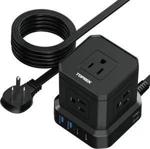 Power Strip Surge Protector (700J), 10 FT Flat Extension Cord with 5 Outlets, 2 USB-C & 2 USB-A, Power Strip with USB for Home, Office, Dorm, Hotel, Travel, Compact Desk Charging Station Power Strip Surge Protector (700J), 10 FT Flat Extension Cord with 5 Outlets, 2 USB-C & 2 USB-A, Power Strip with USB for Home, Office, Dorm, Hotel, Travel, Compact Desk Charging Station