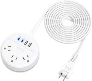 2 Prong Power Strip, NTONPOWER 10 FT Extension Cord, 2 Prong to 3 Prong Outlet Adapter, 180°Non-Polarized, 3 Outlets 4 USB (2 USB C), Wall Mount for Old House Non-Grounded Outlets,White 2 Prong Power Strip, NTONPOWER 10 FT Extension Cord, 2 Prong to 3 Prong Outlet Adapter, 180°Non-Polarized, 3 Outlets 4 USB (2 USB C), Wall Mount for Old House Non-Grounded Outlets,White