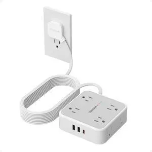 TESSAN Surge Protector Power Strip with 900J Surge Protection, 15 Ft, Grey | 8 AC with 3 USB Ports (1 USB C 20W PD), Flat Plug Extension Cord, 3 Sided Outlet Extender with Power Switch TESSAN Surge Protector Power Strip with 900J Surge Protection, 15 Ft, Grey | 8 AC with 3 USB Ports (1 USB C 20W PD), Flat Plug Extension Cord, 3 Sided Outlet Extender with Power Switch