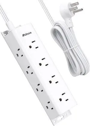 Surge Protector Power Strip, 12 Wide Spaced Multi Outlets, Wall Mount | 3 Side Outlet Extender with Extension Cord, Flat Plug, Overload Protection, Home Office Dorm Room Essentials (5FT, White) Surge Protector Power Strip, 12 Wide Spaced Multi Outlets, Wall Mount | 3 Side Outlet Extender with Extension Cord, Flat Plug, Overload Protection, Home Office Dorm Room Essentials (5FT, White)