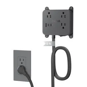 TROND Ultra Thin Flat Extension Cord, 5 FT Flat Plug Power Strip with 3 USB | 3 AC Outlets Desktop Charging Station, Wall Mount Low Profile Power Strip for Home, Bedroom, Dorm Room Essentials TROND Ultra Thin Flat Extension Cord, 5 FT Flat Plug Power Strip with 3 USB | 3 AC Outlets Desktop Charging Station, Wall Mount Low Profile Power Strip for Home, Bedroom, Dorm Room Essentials