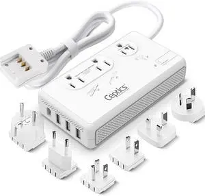 Ceptics Voltage Converter, 200W + 2000W, 4 USB Ports, 6 SWadAPt Plugs | QC 3.0 fast charging. 2000W & 200W outlets. Includes Type A/B/C/E/F/G/I plugs for worldwide travel. Ceptics Voltage Converter, 200W + 2000W, 4 USB Ports, 6 SWadAPt Plugs | QC 3.0 fast charging. 2000W & 200W outlets. Includes Type A/B/C/E/F/G/I plugs for worldwide travel.