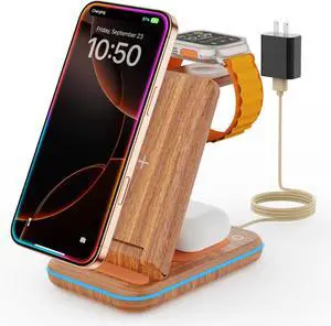 Wireless Charging Station: GEEKERA 3 in 1 Foldable Wireless Charger Stand for iPhone 17/16/15/14/13/12/11/Pro Max/X/8, Charging Station for Apple Watch Ultra/SE/11/10/9/8/7/6/5/4, AirPods 4/3/2/Pro Wireless Charging Station: GEEKERA 3 in 1 Foldable Wireless Charger Stand for iPhone 17/16/15/14/13/12/11/Pro Max/X/8, Charging Station for Apple Watch Ultra/SE/11/10/9/8/7/6/5/4, AirPods 4/3/2/Pro