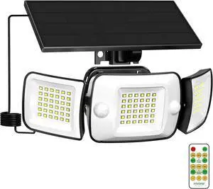 intelamp Solar Flood Lights Outdoor Waterproof, 6000mAh 1200LM Solar Powered Dual Motion Sensor LED Lighting Dusk to Dawn Security Floodlight Exterior with Remote 9.8ft Cable for Outside Garden House intelamp Solar Flood Lights Outdoor Waterproof, 6000mAh 1200LM Solar Powered Dual Motion Sensor LED Lighting Dusk to Dawn Security Floodlight Exterior with Remote 9.8ft Cable for Outside Garden House