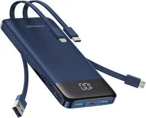 charmast Portable Charger Built-in Cables, 10000mAh Slim Power Bank Pocket | 22.5W Fast Charging Battery Pack for iPhone 17/16/15 Samsung Android, Flight-Approved, Multi-Device, USB-C,, Daily Commute charmast Portable Charger Built-in Cables, 10000mAh Slim Power Bank Pocket | 22.5W Fast Charging Battery Pack for iPhone 17/16/15 Samsung Android, Flight-Approved, Multi-Device, USB-C,, Daily Commute