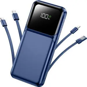 Portable Charger Power Bank with Built in Cable 20000mAh Fast Charging | 22.5W USB C Fast Charging Battery Pack for iPhone Android Slim LED Display 5 Outputs & 3 Inputs Travel Essentials Portable Charger Power Bank with Built in Cable 20000mAh Fast Charging | 22.5W USB C Fast Charging Battery Pack for iPhone Android Slim LED Display 5 Outputs & 3 Inputs Travel Essentials