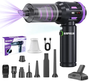 Airpollo® Car Vacuum Portable Cordless Handheld Cleaner Aspiradora para Carro, 4 in 1 with LED Screen V2 Portable 29000 Pa Suction Air Blower, Rechargeable High Power for Home, Long Lasting Battery Airpollo® Car Vacuum Portable Cordless Handheld Cleaner Aspiradora para Carro, 4 in 1 with LED Screen V2 Portable 29000 Pa Suction Air Blower, Rechargeable High Power for Home, Long Lasting Battery