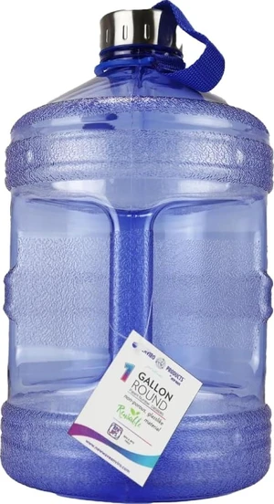New Wave Enviro Iconic 1 Gallon Round BPA Free Water Bottle with Stainless Steel Cap and Integrated Handle, Ideal for Gym and Outdoor Life, Blue New Wave Enviro Iconic 1 Gallon Round BPA Free Water Bottle with Stainless Steel Cap and Integrated Handle, Ideal for Gym and Outdoor Life, Blue