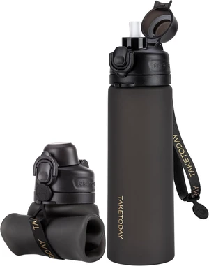 TakeToday Collapsible Water Bottles 21oz (600mL), Foldable Platinum Silicone Travel Water Bottle with Straw & Carry Strap, Leak-Resistant Screw Lid, Wide Mouth, BPA-Free for Hiking, Camping, Travel TakeToday Collapsible Water Bottles 21oz (600mL), Foldable Platinum Silicone Travel Water Bottle with Straw & Carry Strap, Leak-Resistant Screw Lid, Wide Mouth, BPA-Free for Hiking, Camping, Travel