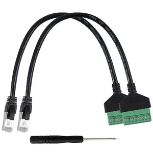 2Pcs RJ45 Male to 8 Pins Terminal Adapter for Cat5 Ethernet Extender 2Pcs RJ45 Male to 8 Pins Terminal Adapter for Cat5 Ethernet Extender