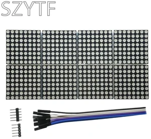 8-Bit MAX7219 Dot Matrix Module Control Module Single Chip Microcomputer Control Drive LED Display Module 8-Bit MAX7219 Dot Matrix Module Control Module Single Chip Microcomputer Control Drive LED Display Module