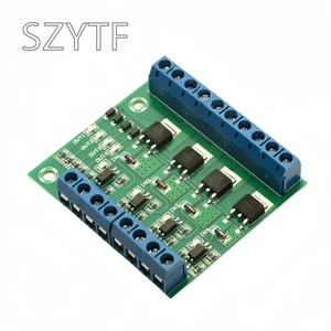 3-20V to 3.7-27VDC 10A PWM 4-Channel MOS FET Module PLC Amplifier Circuit Board Driver Module 3-20V to 3.7-27VDC 10A PWM 4-Channel MOS FET Module PLC Amplifier Circuit Board Driver Module
