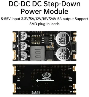 DC-DC DC Step-Down Power Module 5-55V Input 3.3V/5V/12V/15V/24V 5A Output Support SMD Plug-in Leads Buck Converter DC-DC DC Step-Down Power Module 5-55V Input 3.3V/5V/12V/15V/24V 5A Output Support SMD Plug-in Leads Buck Converter