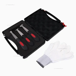 Kit Glass Bottom Glue Repairing Knife Set with 3pcs Blades with Soft Rubber Manual Windshield Urethane Scraper Tool Kit Glass Bottom Glue Repairing Knife Set with 3pcs Blades with Soft Rubber Manual Windshield Urethane Scraper Tool
