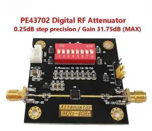 PE43702 module digital RF attenuator module bandwidth 9K~4GHz 0.25dB step accuracy maximum gain 31.75dB PE43702 module digital RF attenuator module bandwidth 9K~4GHz 0.25dB step accuracy maximum gain 31.75dB