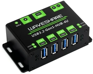 Waveshare 4-Ch USB 3.2 Gen1 HUB, l Case With Wall-Mount Support, Driver-Free, Plug-And-Play, for macOS Linux Android Waveshare 4-Ch USB 3.2 Gen1 HUB, l Case With Wall-Mount Support, Driver-Free, Plug-And-Play, for macOS Linux Android