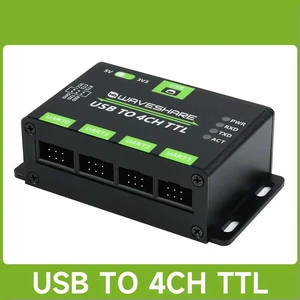 Waveshare Industrial USB TO 4CH TTL Converter, USB To UART, Multi Protection & Systems Support, Stable Transmission Waveshare Industrial USB TO 4CH TTL Converter, USB To UART, Multi Protection & Systems Support, Stable Transmission