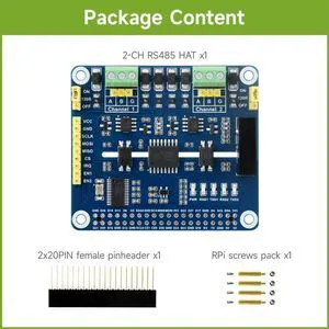 Waveshare 2-Channel Isolated RS485 Expansion HAT With Multi Onboard Protection Circuits. for Raspberry Pi Waveshare 2-Channel Isolated RS485 Expansion HAT With Multi Onboard Protection Circuits. for Raspberry Pi
