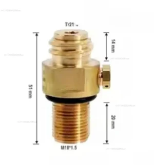 Applicable To Soda Water Cylinder Replacement Valve Tr21 * 4 M18 * 1.5 Soda Cylinder TR21.4 Connector Applicable To Soda Water Cylinder Replacement Valve Tr21 * 4 M18 * 1.5 Soda Cylinder TR21.4 Connector