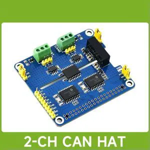 Waveshare 2-Channel Isolated CAN Expansion HAT for Raspberry Pi, Dual Chips Solution, Canbus for Raspberry Pi 5/4B/3B Waveshare 2-Channel Isolated CAN Expansion HAT for Raspberry Pi, Dual Chips Solution, Canbus for Raspberry Pi 5/4B/3B