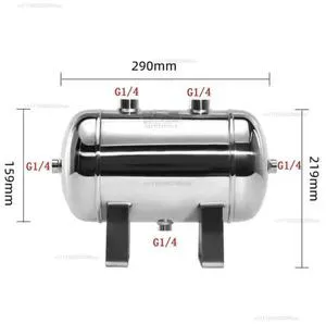 Air compressor pressure box buffer tank, G1/4 interface, 5L 304 stainless steel air tank Air compressor pressure box buffer tank, G1/4 interface, 5L 304 stainless steel air tank