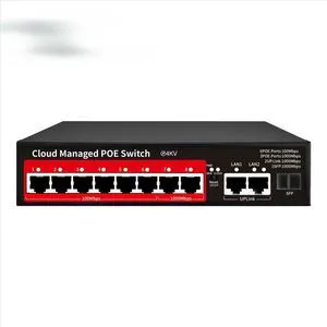 OEM Cloud Managed 8-Port POE switch for CCTV IP cameras Gigabit uplink L2 48v Active POE IEEE 802.3 AF/AT Managed PoE switch OEM Cloud Managed 8-Port POE switch for CCTV IP cameras Gigabit uplink L2 48v Active POE IEEE 802.3 AF/AT Managed PoE switch