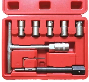 7pcs / set Diesel Injector Seat Cleaner Tool Carbon Reamer Remover Handle Sets 7pcs / set Diesel Injector Seat Cleaner Tool Carbon Reamer Remover Handle Sets