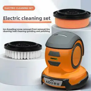 Electric Ice Scraper & Polisher Kit - Motorized Soft Brush for Auto Detailing with Waxing Function Electric Ice Scraper & Polisher Kit - Motorized Soft Brush for Auto Detailing with Waxing Function
