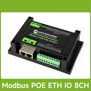 Waveshare Industrial 8-Ch Ethernet Digital Input/Output Module, Modbus RTU / TCP Protocol, Supports PoE Power Supply Waveshare Industrial 8-Ch Ethernet Digital Input/Output Module, Modbus RTU / TCP Protocol, Supports PoE Power Supply