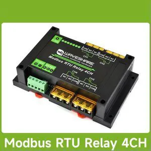 Waveshare Industrial Modbus RTU 4-ch Relay Module with RS485 Interface, 30A High Current, Onboard LED Indicators Waveshare Industrial Modbus RTU 4-ch Relay Module with RS485 Interface, 30A High Current, Onboard LED Indicators