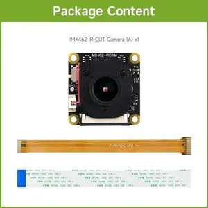 Waveshare IMX462 2MP IR-CUT Camera for Raspberry Pi 5/4B/3B/3B+/3A+/B+/2B, 90° DFOV, Starlight Camera Sensor, Fixed-Focus Waveshare IMX462 2MP IR-CUT Camera for Raspberry Pi 5/4B/3B/3B+/3A+/B+/2B, 90° DFOV, Starlight Camera Sensor, Fixed-Focus