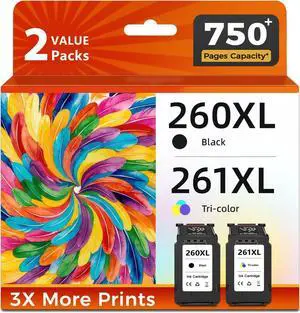 260XL 261XL Black Color Ink Cartridge Replacement for Canon PG-260 CL-261 PG260 CL261 XL Combo Pack for Cannon TR7020 TR7020a TR7022 TS6420 TS6400 TS5300 TS5320 TS6420a Printer, 2-Pack 260XL 261XL Black Color Ink Cartridge Replacement for Canon PG-260 CL-261 PG260 CL261 XL Combo Pack for Cannon TR7020 TR7020a TR7022 TS6420 TS6400 TS5300 TS5320 TS6420a Printer, 2-Pack