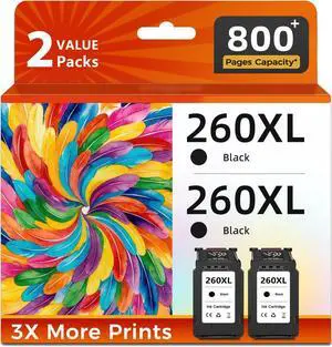 260XL Black Compatible Ink Cartridge Replacement for Canon PG-260 PG260 XL PG260XL Ink for Cannon TR7020 TR7020a TR7022 TS6420 TS6400 TS5300 TS5320 TS6420a Printer (Black 2-Pack) 260XL Black Compatible Ink Cartridge Replacement for Canon PG-260 PG260 XL PG260XL Ink for Cannon TR7020 TR7020a TR7022 TS6420 TS6400 TS5300 TS5320 TS6420a Printer (Black 2-Pack)