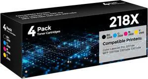 YQSLPBM 218X Toner Cartridges 4 Pack Compatible for HP 218A 218X Toner YQSLPBM 218X Toner Cartridges 4 Pack Compatible for HP 218A 218X Toner